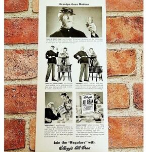 1941 Kellogg's All-Bran Cereal Grandpa in Civil War Uniform Vtg‎ PRINT AD